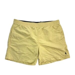 Polo Ralph Lauren Mens Traveler Swim Trunks Size M Yellow Logo Pockets